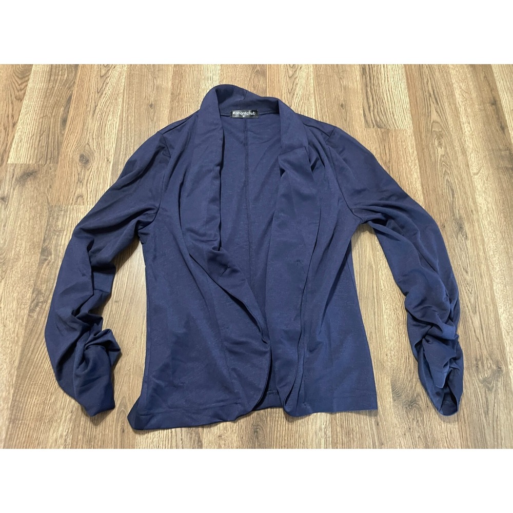 Romantichut Sweater, Women's Size Medium, Blue, Button Cardigan, 3/4 Sleeve